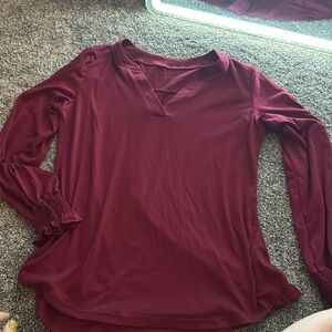 RomanstII long sleeve v neck. Size medium. Color red wine. Cuffed wrists